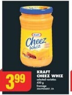 No Frills KRAFT CHEEZ WHIZ offer