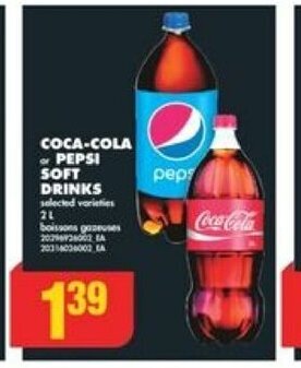 No Frills COCA-COLA or PEPSI SOFT DRINKS offer
