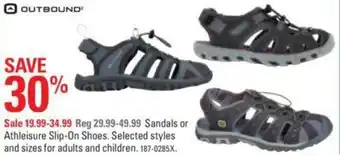 Canadian Tire Sandals or Athleisure Slip-On Shoes offer