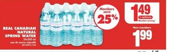 No Frills REAL CANADIAN NATURAL SPRING WATER 24x500 mL offer