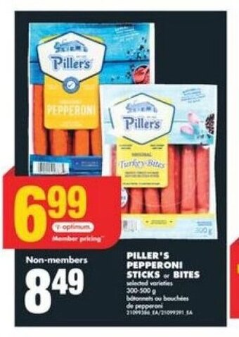 No Frills PILLER'S PEPPERONI STICKS or BITES offer