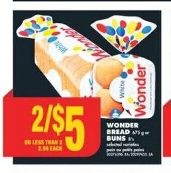 No Frills WONDER BREAD or BUNS offer