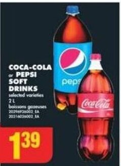 No Frills COCA-COLA or PEPSI SOFT DRINKS offer