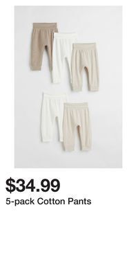 H&M 5-pack cotton pants offer