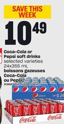 Independent City Market Boissons gazeuses coca-cola ou pepsi, 24x355 ml offer
