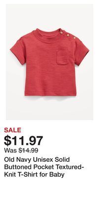Old Navy Old navy unisex solid buttoned pocket textured-knit t-shirt for baby offer