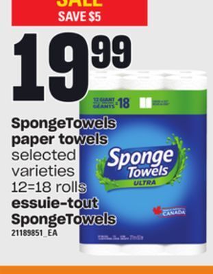 Independent City Market Essuie-tout spongetowels, 12=18 rolls offer