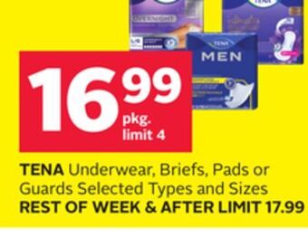 Rexall Tena underwear, briefs, pads or guards offer