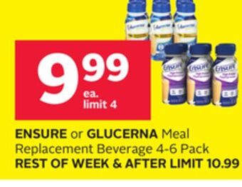 Rexall Ensure or glucerna meal replacement beverage offer