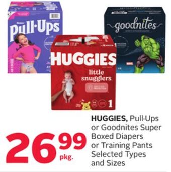 Rexall Huggies, pull. ups or goodnites super boxed diapers or training pants offer