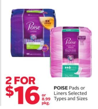 Rexall Poise pads or liners offer