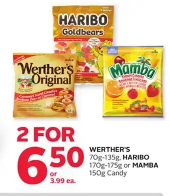 Rexall Werther's 70g-135g, haribo 170g-175g or mamba 150g candy offer