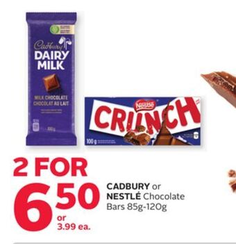 Rexall Cadbury or nestlé chocolate bars offer