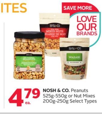 Rexall Nosh & co. peanuts 525g-550g or nut mixes 200g-250g offer