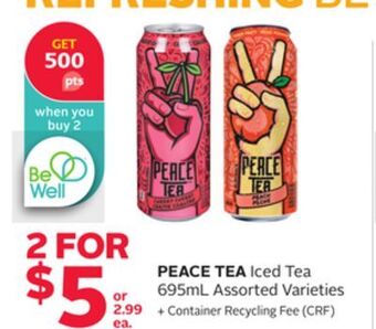 Rexall Peace tea iced tea offer