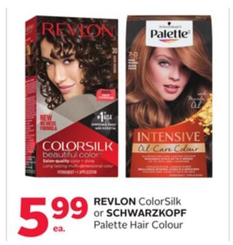 Rexall Revlon colorsilk or schwarzkopf palette hair colour offer