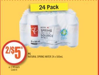 Shoppers Drug Mart Pc natural spring water offer