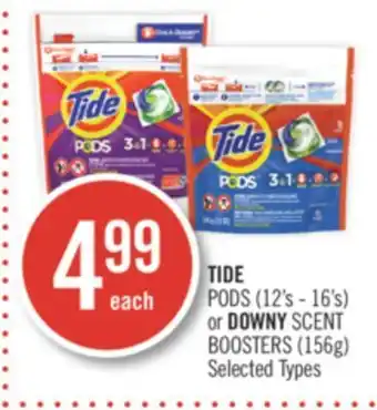 Shoppers Drug Mart Tide pods (12's - 16's) or downy scent boosters (156g) offer