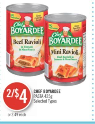 Shoppers Drug Mart Chef boyardee pasta offer
