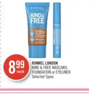 Shoppers Drug Mart Rimmel london kind & free mascara foundation or eyeliner offer