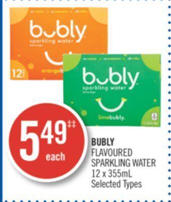 Shoppers Drug Mart Bubly flavoured sparkling water offer