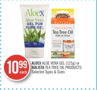 Shoppers Drug Mart Aloex aloe vera gel (125g) or holista tea tree oil products offer