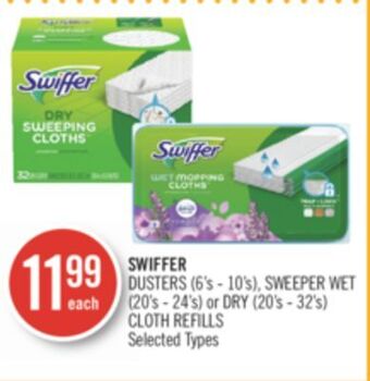 Shoppers Drug Mart Swiffer dusters (6's - 10's), sweeper wet (20's - 24's) or dry (20's - 32's) cloth refills offer