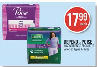 Shoppers Drug Mart Depend or poise incontinence products offer