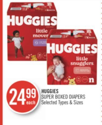 Shoppers Drug Mart Huggies super boxed diapers offer