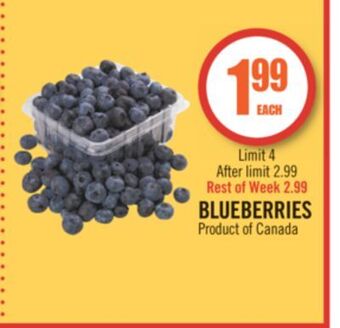 Shoppers Drug Mart Blueberries offer