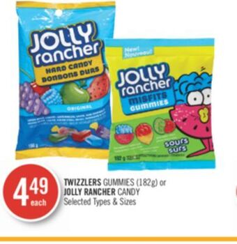 Shoppers Drug Mart Twizzlers gummies (182g) or jolly rancher candy offer