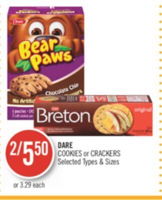 Shoppers Drug Mart Dare cookies or crackers offer