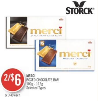 Shoppers Drug Mart Merci boxed chocolate bar offer