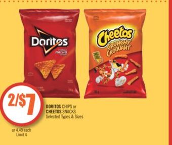Shoppers Drug Mart Doritos chips or cheetos snacks offer