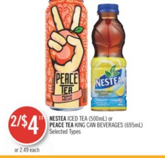 Shoppers Drug Mart Nestea iced tea (500ml) or peace tea king can beverages (695ml) offer