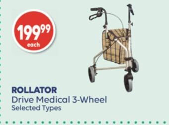 Shoppers Drug Mart Rollator drive medical 3-wheel offer