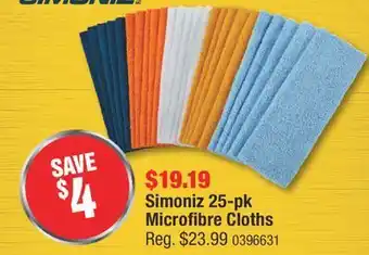 PartSource Simoniz 25-pk microfibre cloths offer