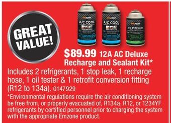 PartSource 12a ac deluxe recharge and sealant kit offer