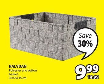 JYSK Halvdan polyester and cotton basket offer