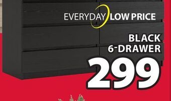 JYSK York black 6-drawer offer