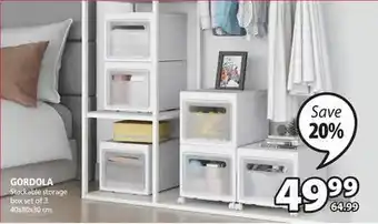 JYSK Gordola stackable storage box set of 3 offer
