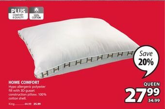 JYSK Home comfort down-alternative pillow medium support offer