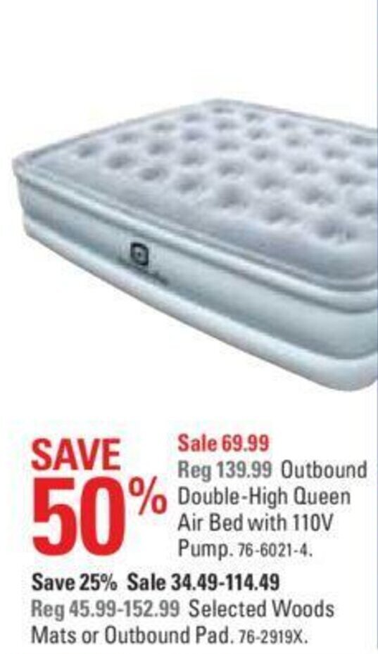 Outbound double high queen air cheap mattress with pump