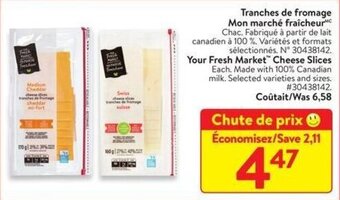 Walmart Your Fresh Market" Cheese Slices offer