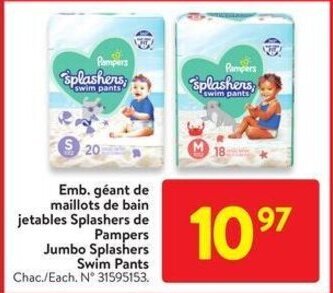 Walmart Pampers Jumbo Splashers Swim Pants offer