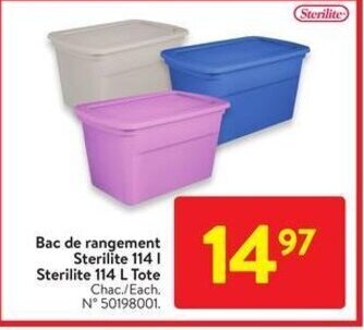 Walmart Sterilite 114 L Tote offer