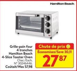 Walmart Hamilton Beach 4-Slice Toaster Oven offer
