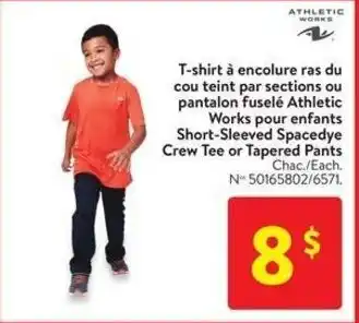 Walmart Athletic Works pour enfants Short-Sleeved Spacedye Crew Tee or Tapered Pants offer
