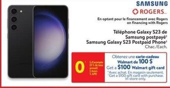 Walmart Samsung Galaxy S23 Postpaid Phone¹ offer