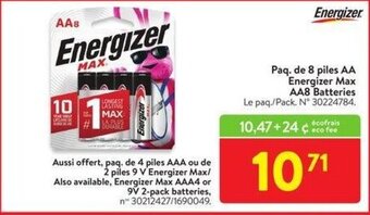 Walmart Energizer Max AA8 Batteries offer